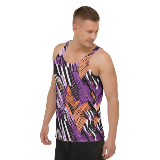 Electric Tigerstripe on a Men's Tank Top