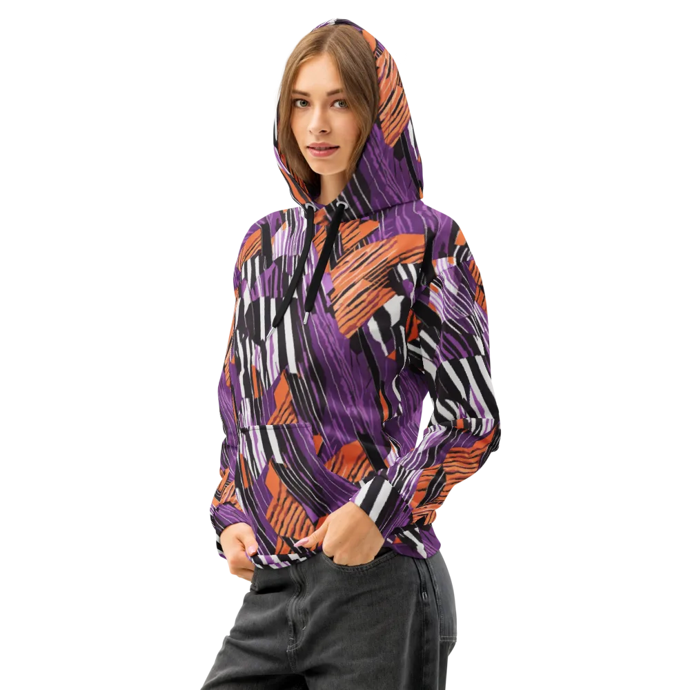 Electric Tigerstripe on Cotton Hoodie — Left Front