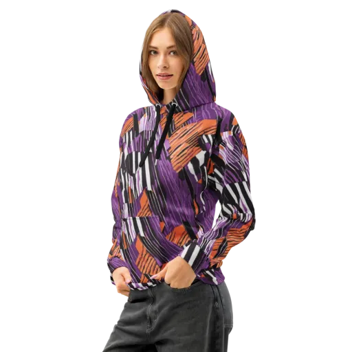 Electric Tigerstripe on a Cotton Hoodie