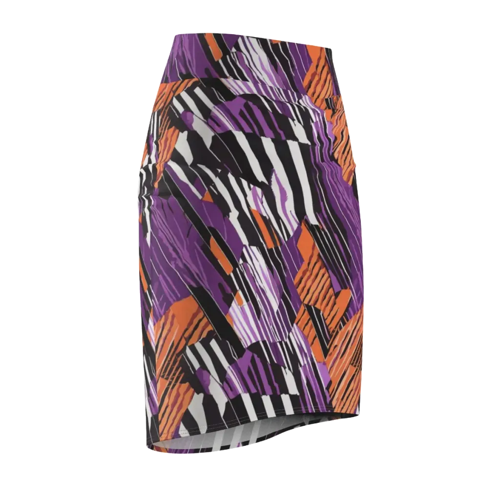 Electric Tigerstripe on Pencil Skirt — Front Side