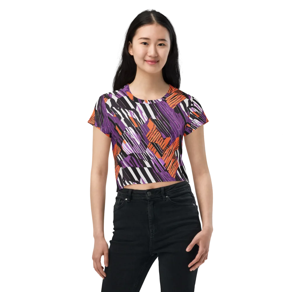 Electric Tigerstripe on Crop Tee — Front