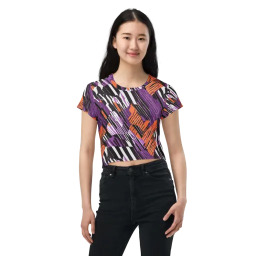 Electric Tigerstripe on a Crop Tee