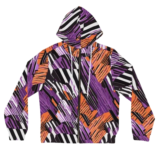Electric Tigerstripe on a Women's Full-Zip Hoodie