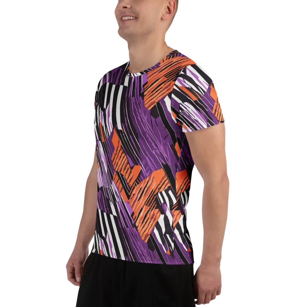 Electric Tigerstripe on Men's Athletic T-Shirt — Left