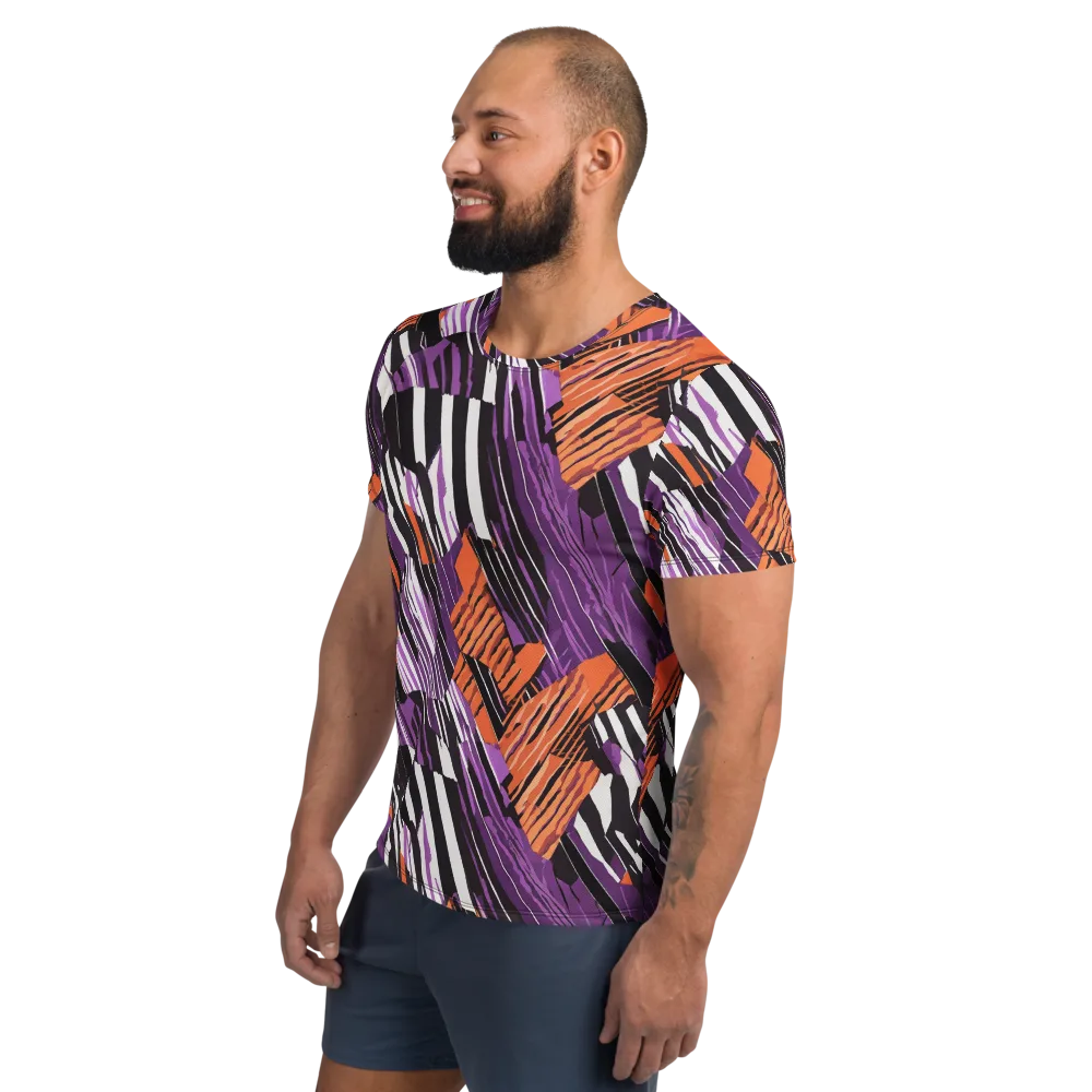 Electric Tigerstripe on Men's Athletic T-Shirt — Left