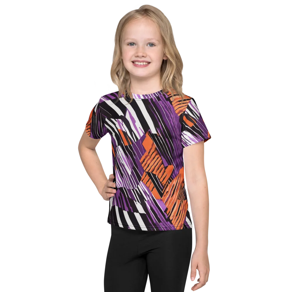 Electric Tigerstripe on Kids Crew Neck T-Shirt — Front