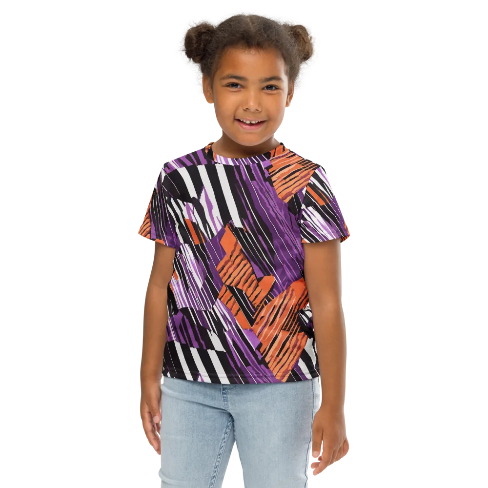Electric Tigerstripe on Kids Crew Neck T-Shirt — Front
