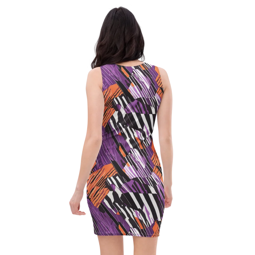 Electric Tigerstripe on Bodycon Dress — Back