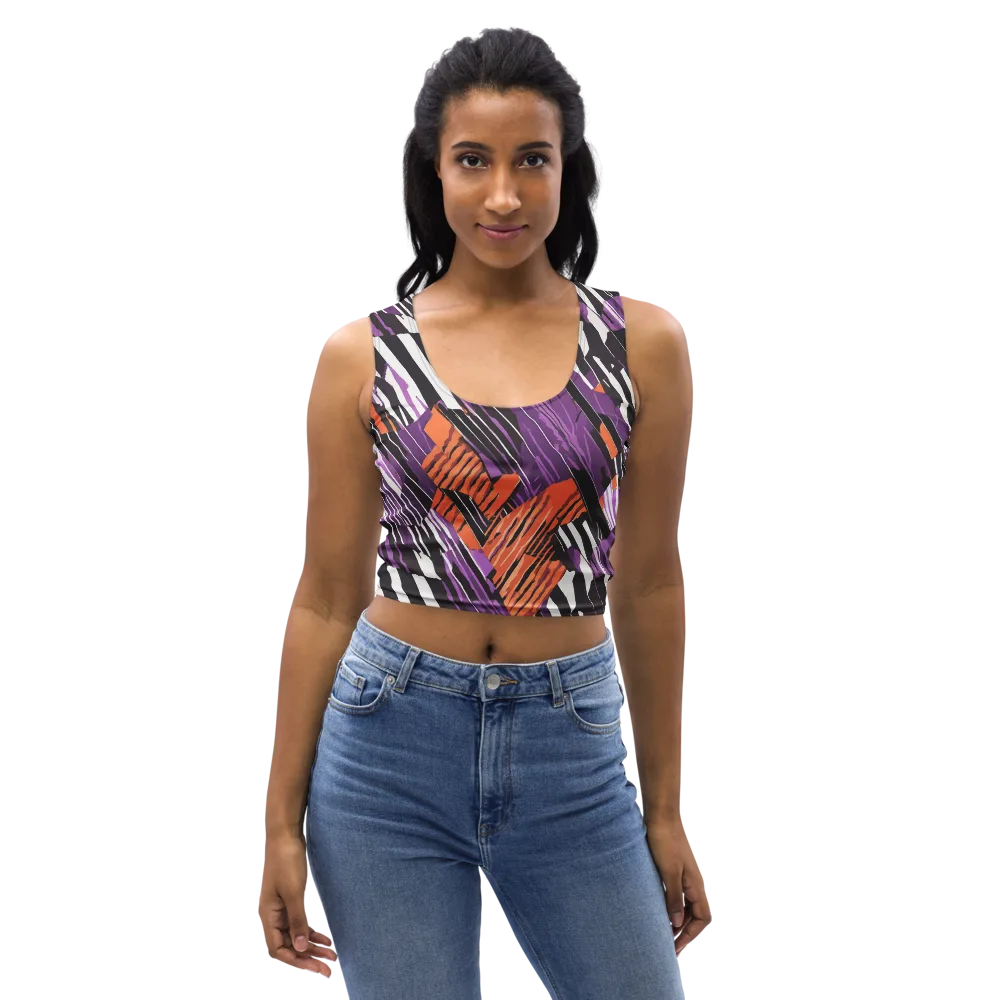 Electric Tigerstripe on Crop Top — Front