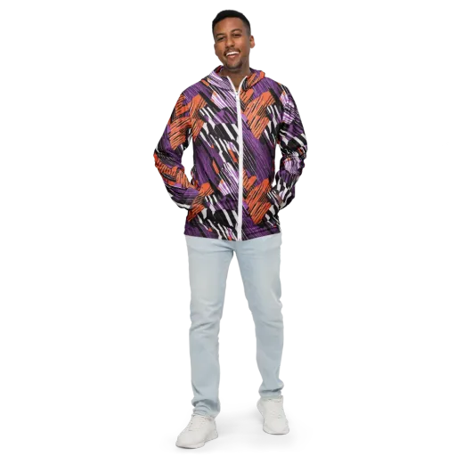 Electric Tigerstripe on a Men's Windbreaker