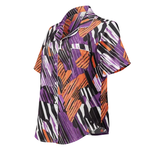 Electric Tigerstripe on a Women's Short Sleeve Pajama Top