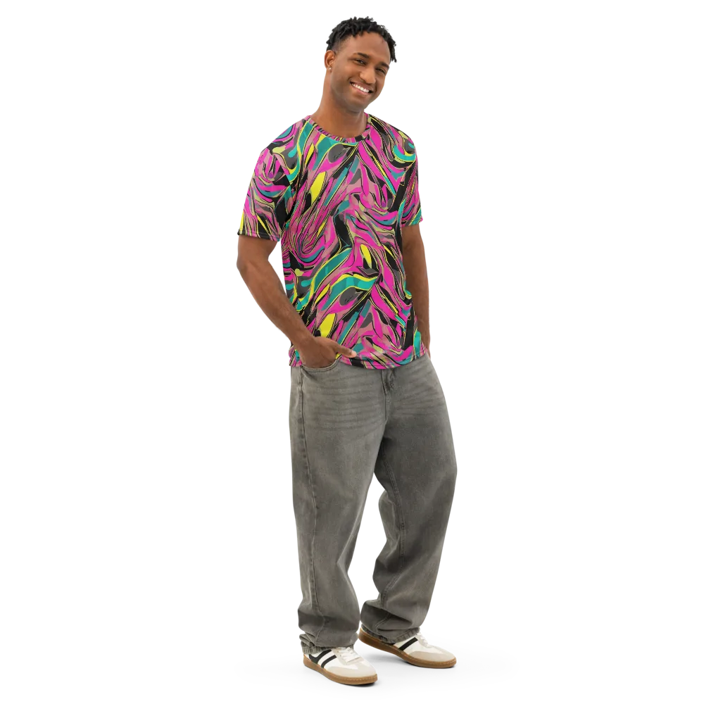 Turbo Petal on Men's Cotton Crew Neck T-Shirt — Right Front