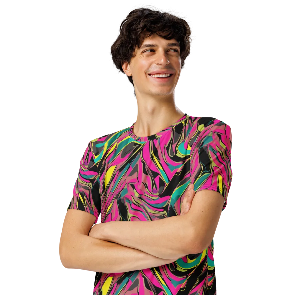 Turbo Petal on Men's Crew Neck T-Shirt — Left Front