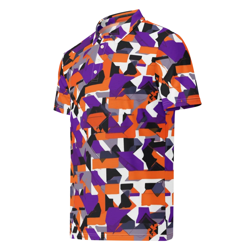 Ultraviolet Shuffle on Men's Slim Fit Polo Shirt — Left Front