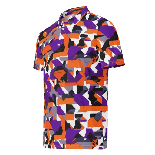 Ultraviolet Shuffle on a Men's Slim Fit Polo Shirt