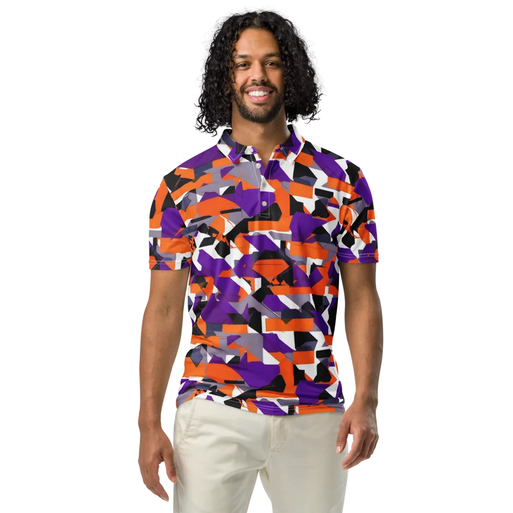 Ultraviolet Shuffle on Men's Slim Fit Polo Shirt — Front