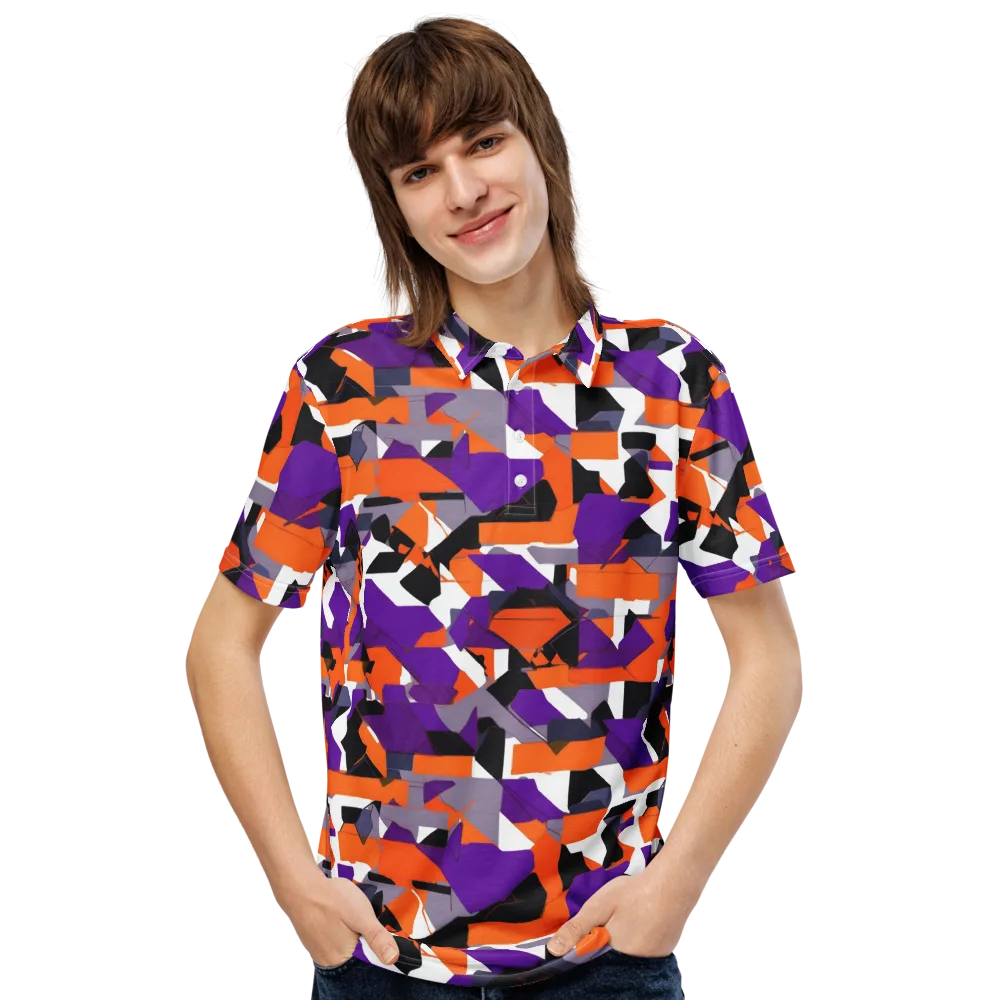 Ultraviolet Shuffle on Men's Slim Fit Polo Shirt — Front