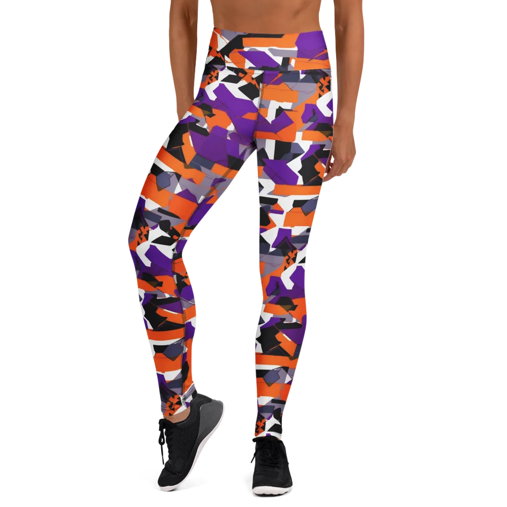 Ultraviolet Shuffle on Yoga Leggings — Front
