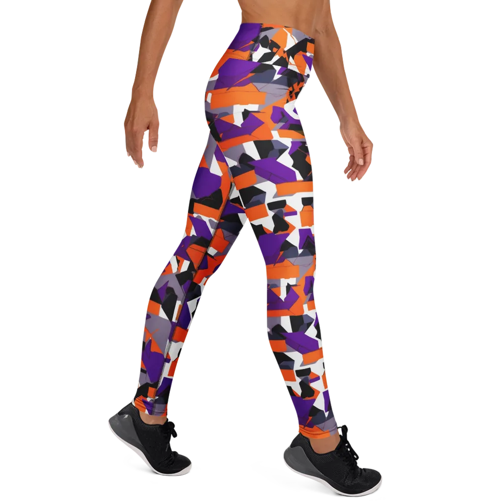 Ultraviolet Shuffle on Yoga Leggings — Right