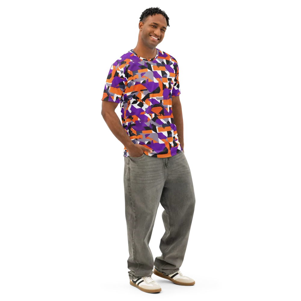 Ultraviolet Shuffle on Men's Cotton Crew Neck T-Shirt — Right Front