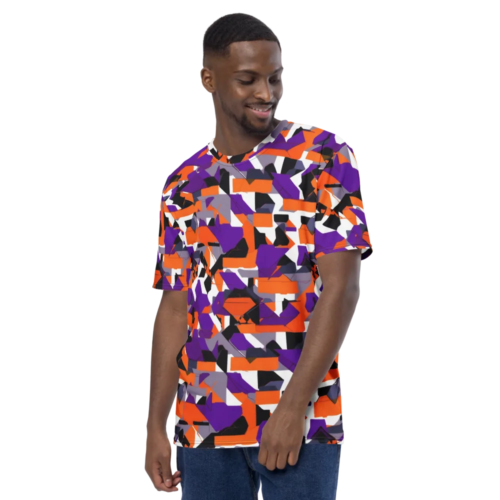 Ultraviolet Shuffle on Men's Crew Neck T-Shirt — Left