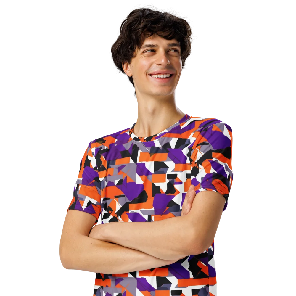 Ultraviolet Shuffle on Men's Crew Neck T-Shirt — Left Front