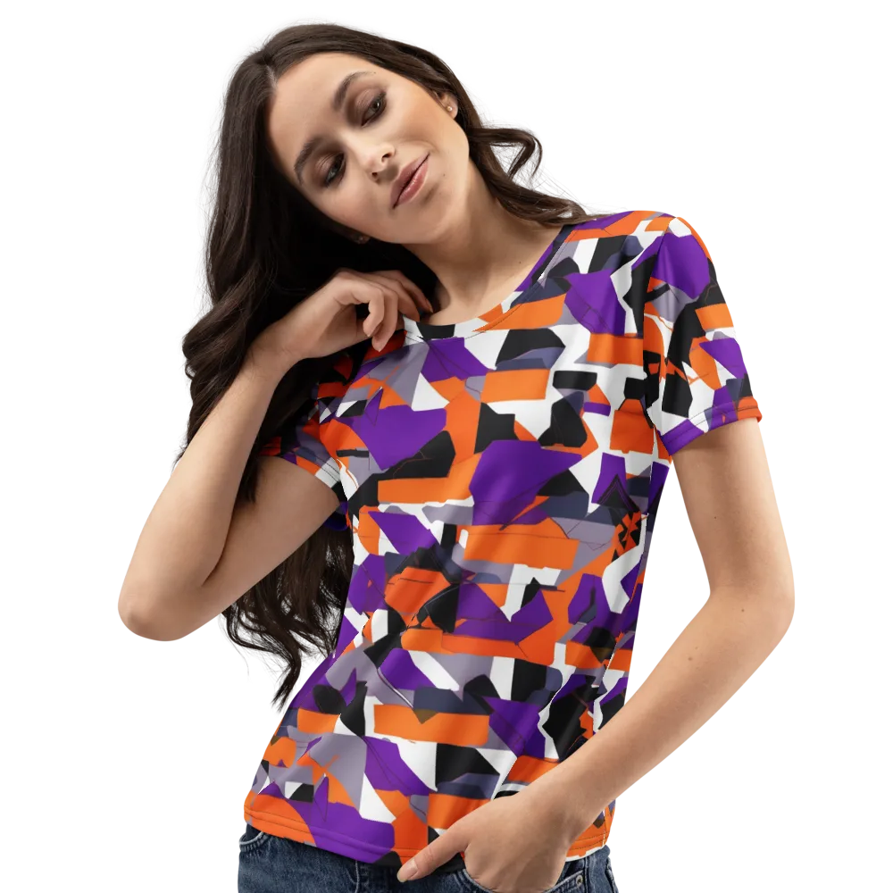 Ultraviolet Shuffle on Women's Crew Neck T-Shirt — Left Front