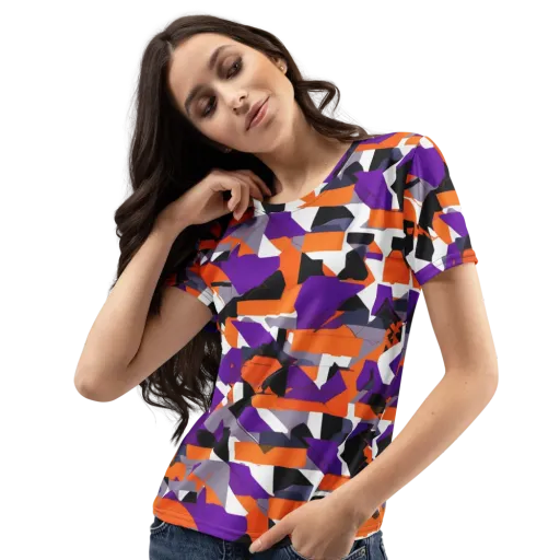 Ultraviolet Shuffle on a Women's Crew Neck T-Shirt