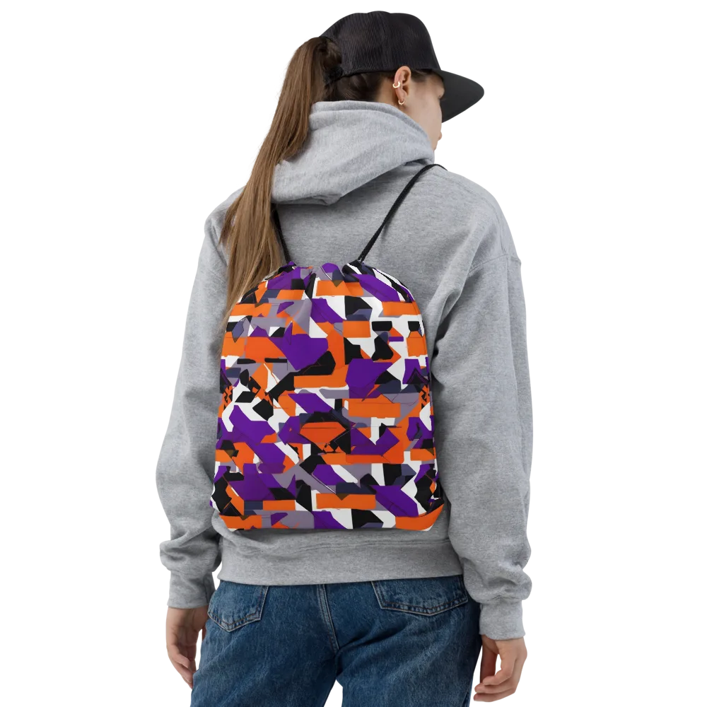Ultraviolet Shuffle on Drawstring Bag — Front