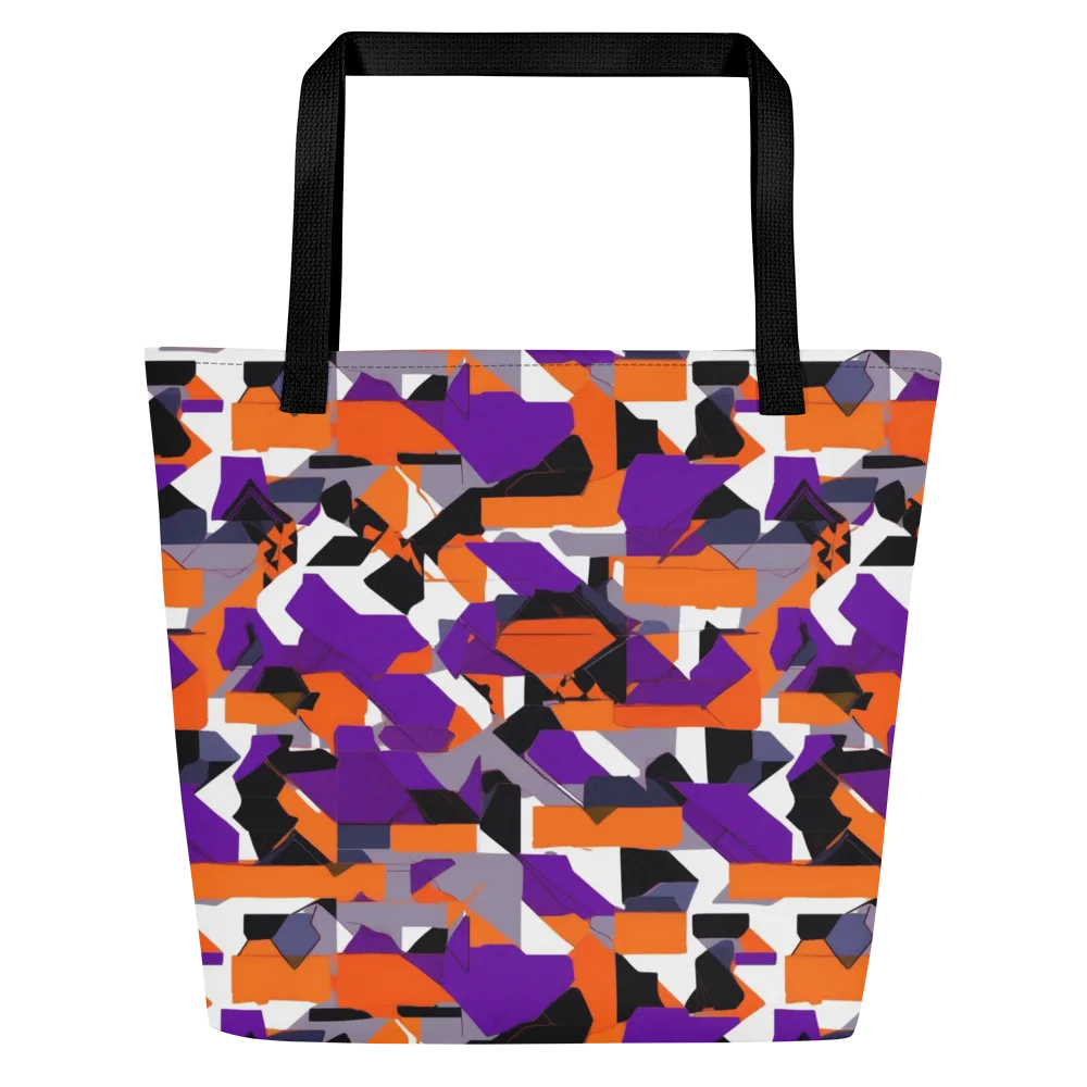 Ultraviolet Shuffle on Large Tote Bag W/ Pocket — Front