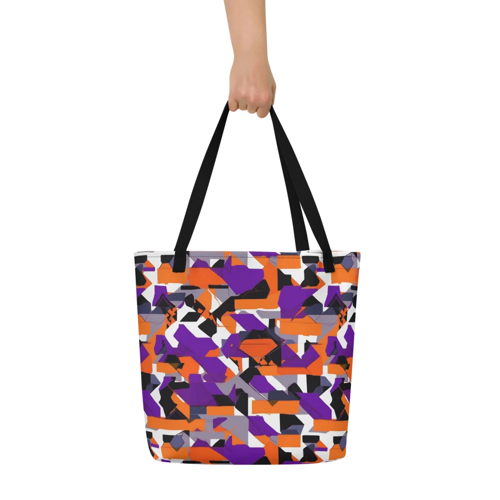 Ultraviolet Shuffle on Large Tote Bag W/ Pocket — Front