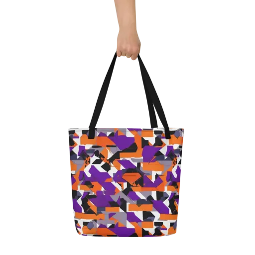 Ultraviolet Shuffle on a Large Tote Bag W/ Pocket