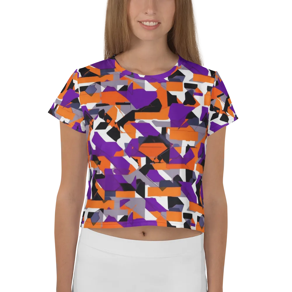 Ultraviolet Shuffle on Crop Tee — Front