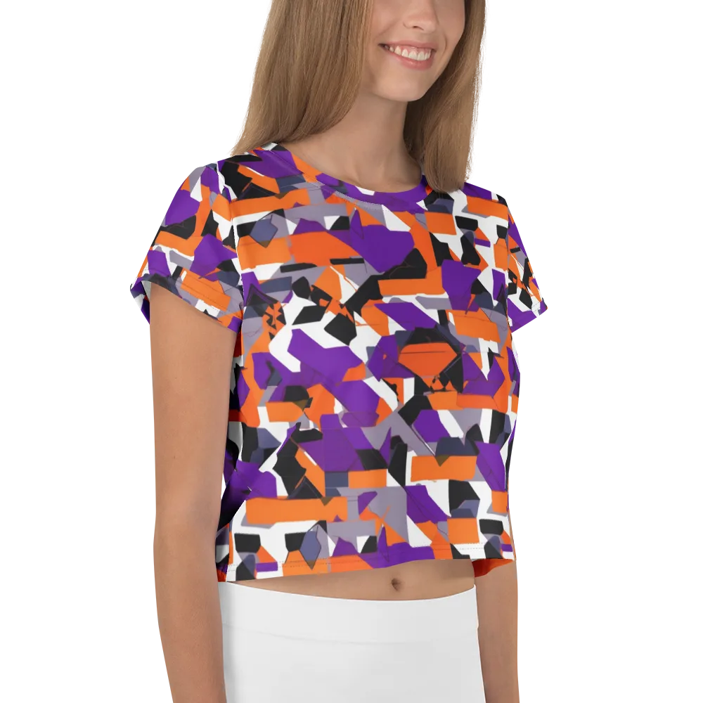 Ultraviolet Shuffle on Crop Tee — Right