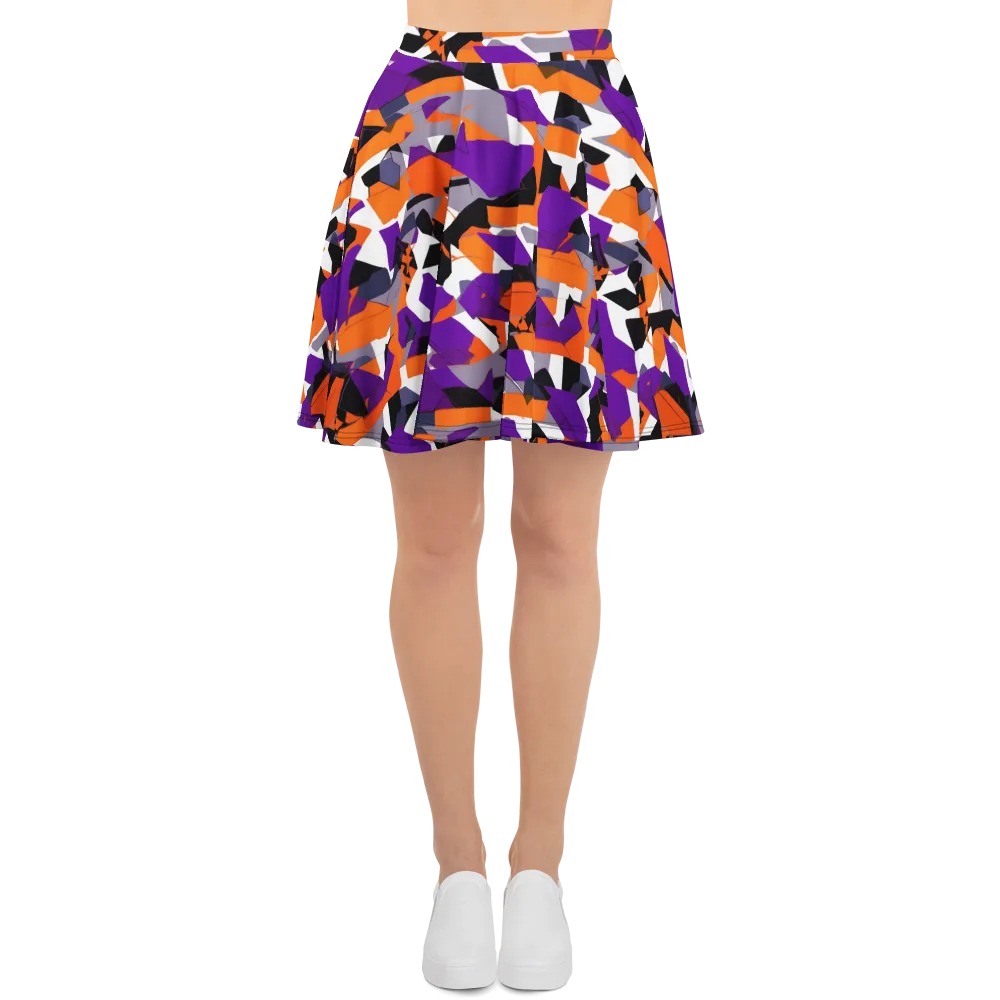 Ultraviolet Shuffle on Skater Skirt — Front