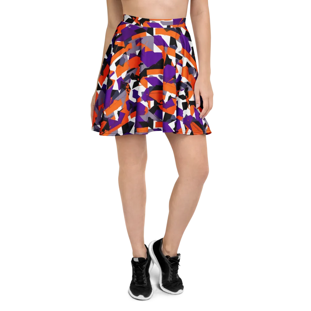 Ultraviolet Shuffle on Skater Skirt — Front