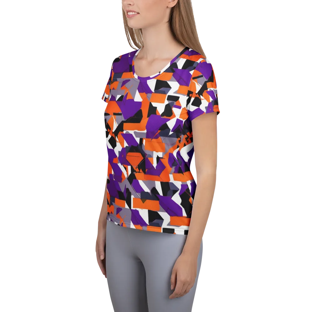 Ultraviolet Shuffle on Women's Athletic T-Shirt — Left