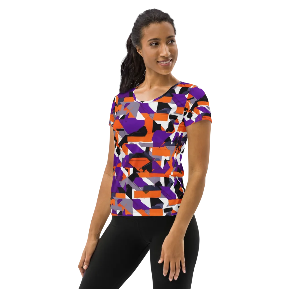 Ultraviolet Shuffle on Women's Athletic T-Shirt — Left