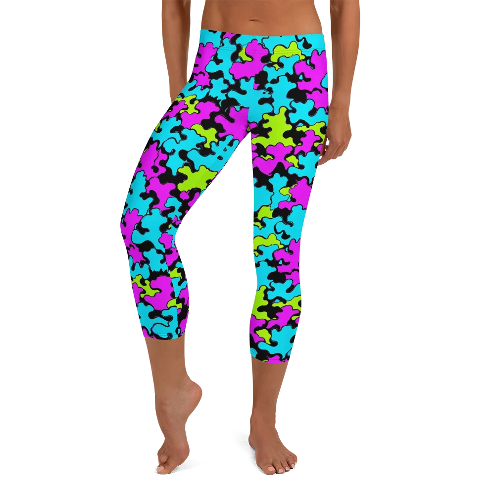 Cyber Goo on Capri Leggings — Front