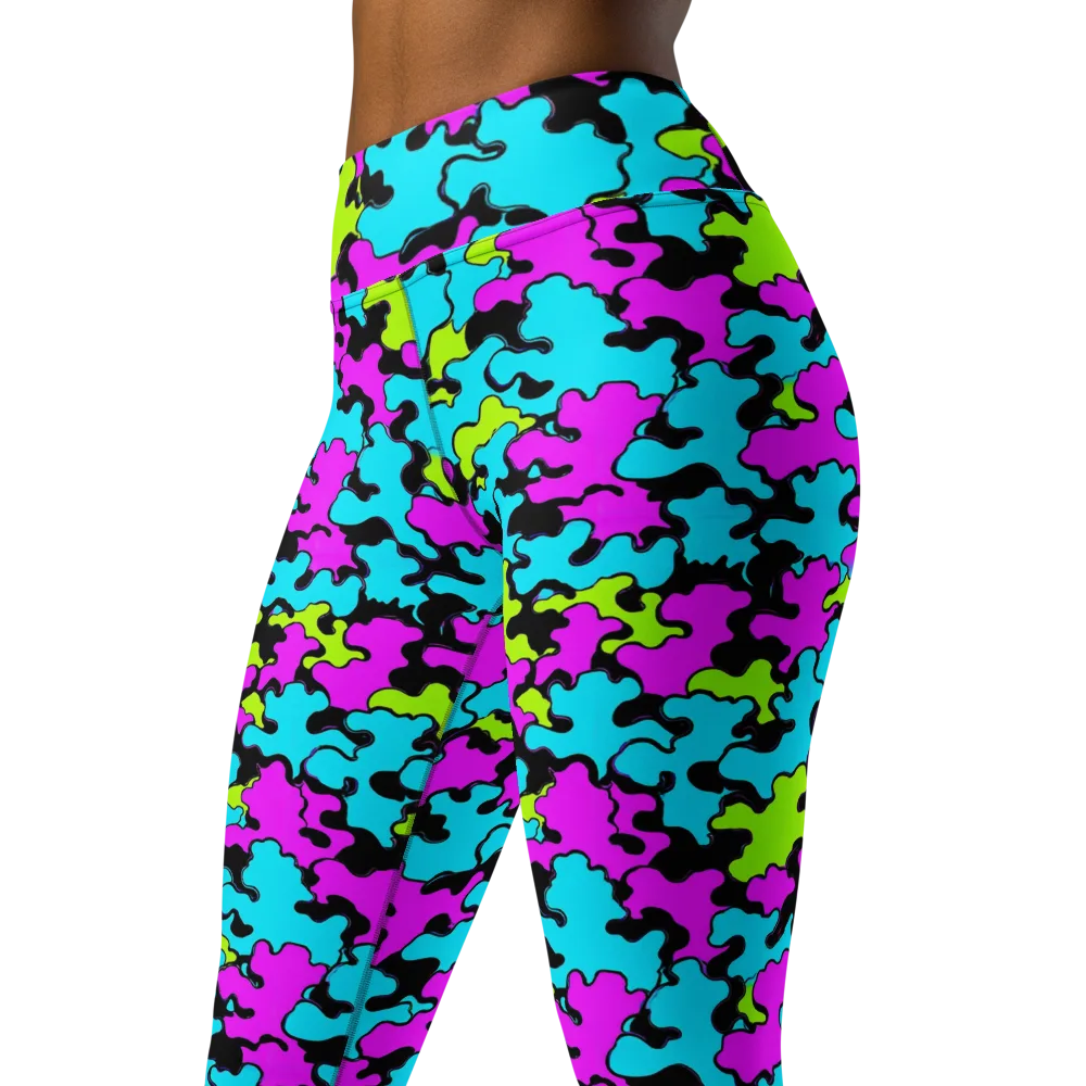 Cyber Goo on Yoga Leggings — Left Front