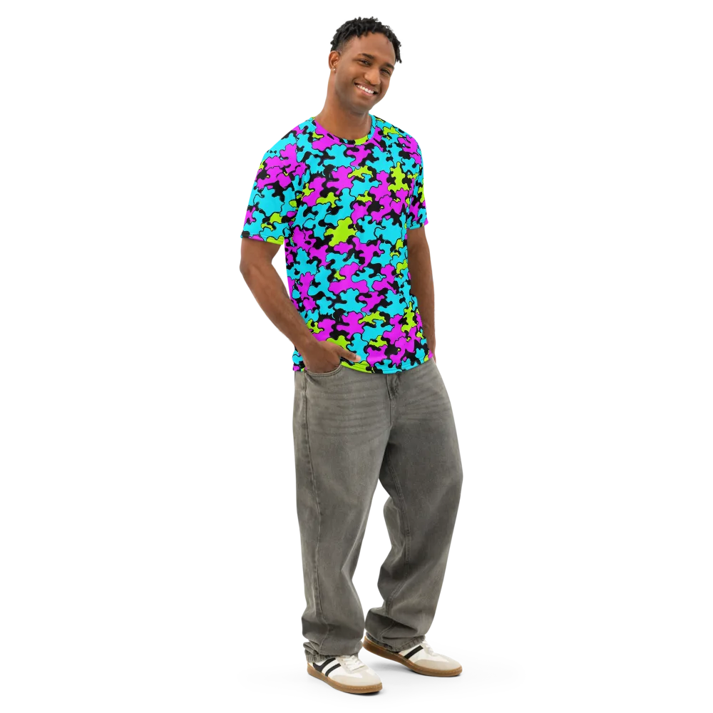 Cyber Goo on Men's Cotton Crew Neck T-Shirt — Right Front