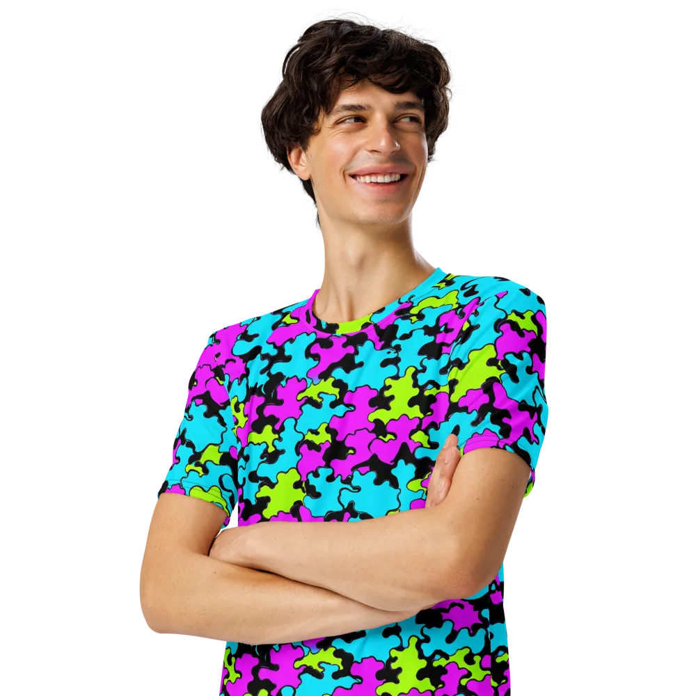 Cyber Goo on Men's Crew Neck T-Shirt — Left Front