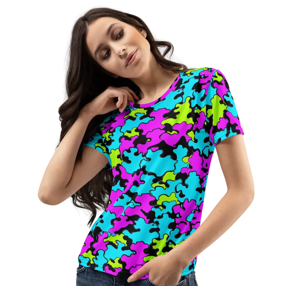 Cyber Goo on Women's Crew Neck T-Shirt — Left Front