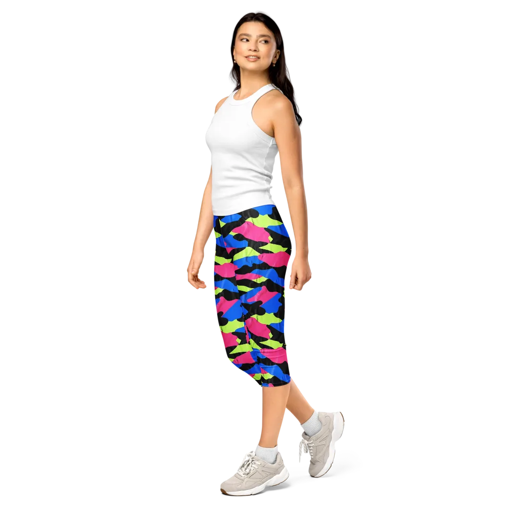 Radical Topography on Capri Leggings — Left Front
