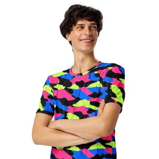 Radical Topography on a Men's Crew Neck T-Shirt