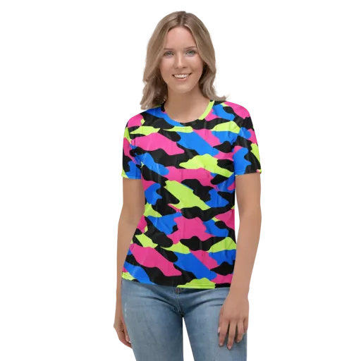 Radical Topography on a Women's Crew Neck T-Shirt