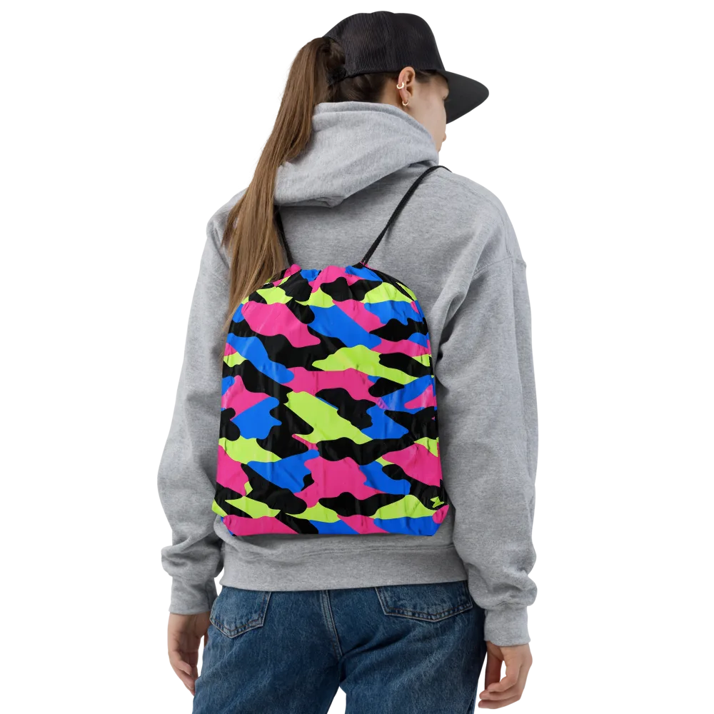 Radical Topography on Drawstring Bag — Front