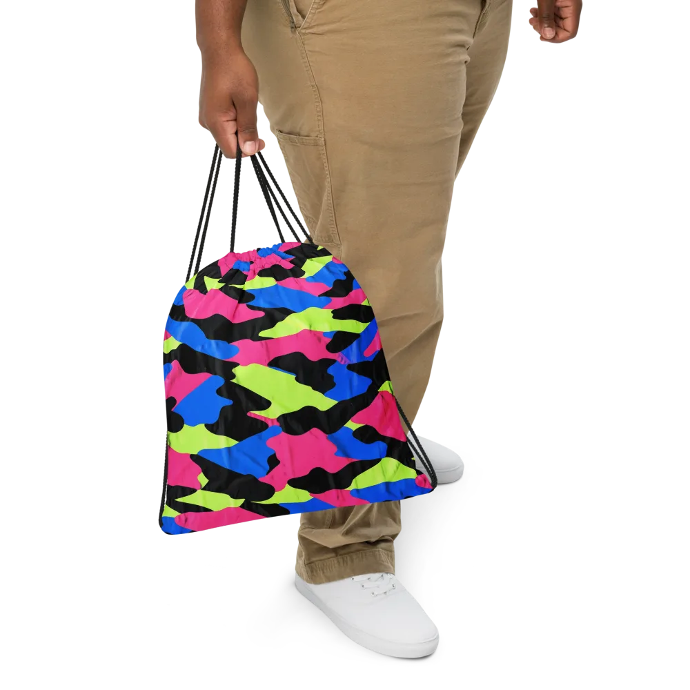 Radical Topography on Drawstring Bag — Front