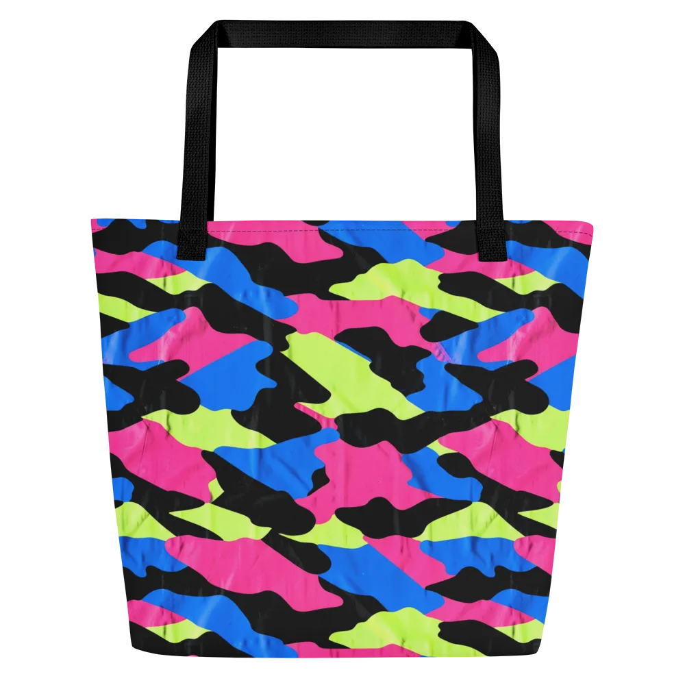 Radical Topography on Large Tote Bag W/ Pocket — Front