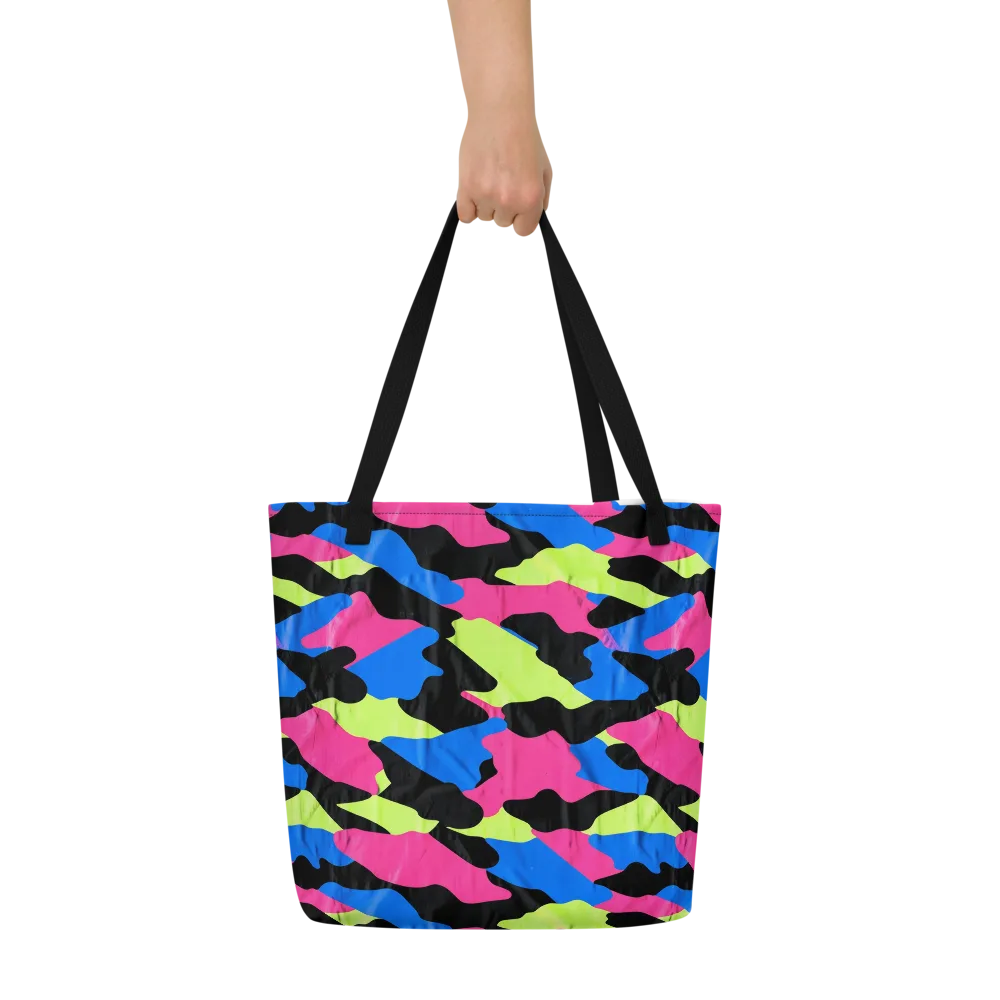 Radical Topography on Large Tote Bag W/ Pocket — Front